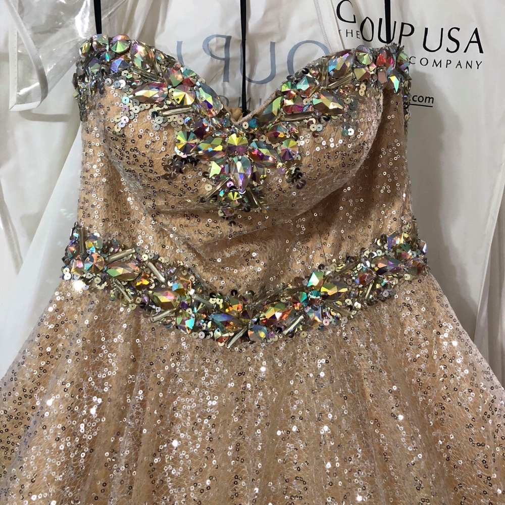 Gold prom dress